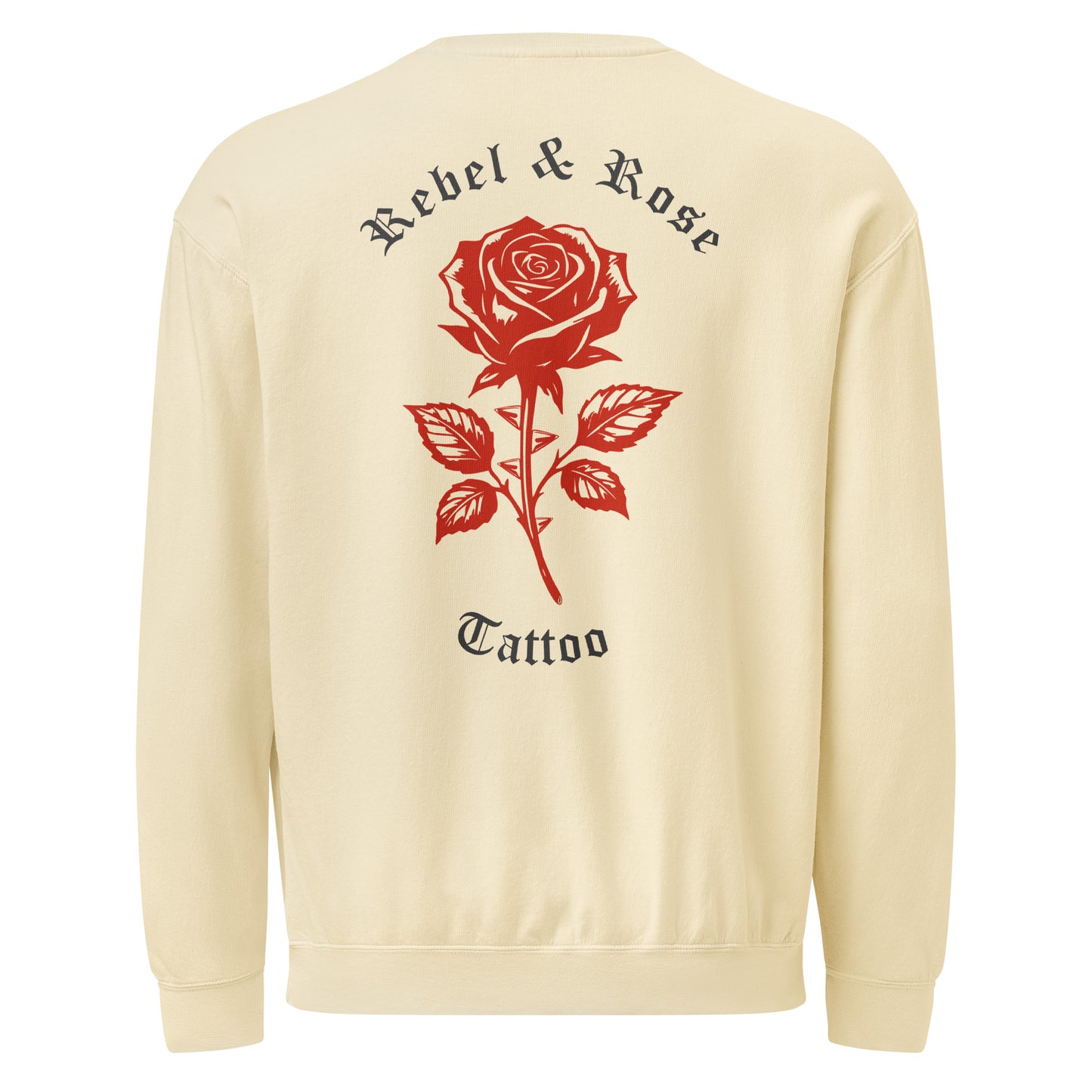 Ivory Sweatshirt (Red Rose Design)
